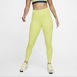 Nike One Mid-Rise Tights / Leggings in Lime Green